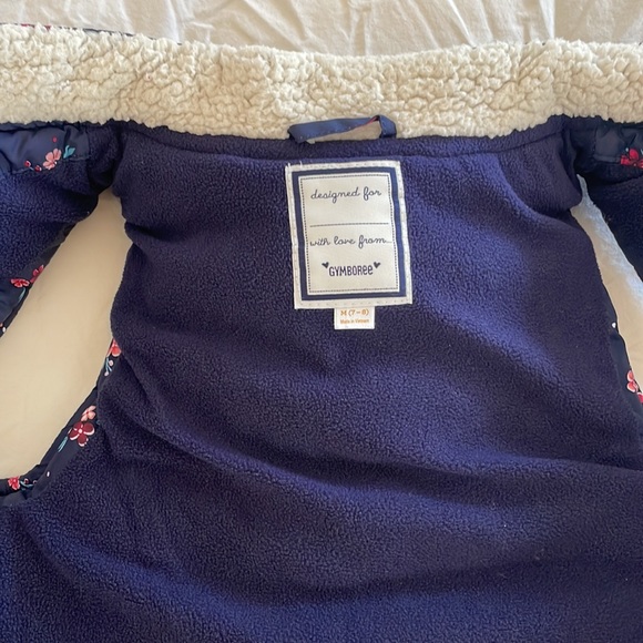 Girl’s M (7-8) vest with floral motif and fleece-lined collar - Picture 5 of 6